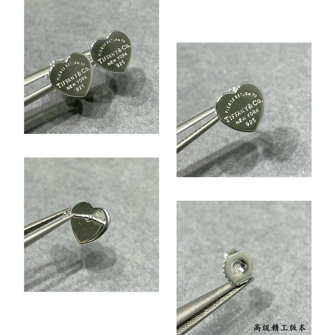 Tiffany & Co. Heart Stud Earrings in Sterling Silver Ag925