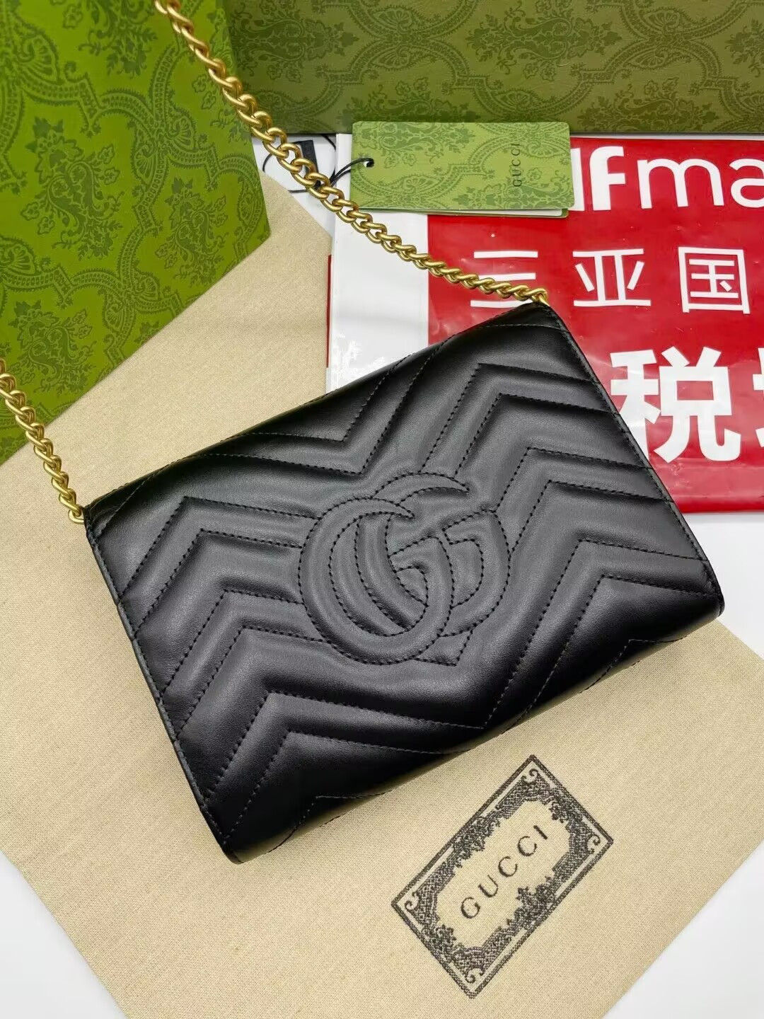 Gucci GG Marmont wallet on chain 20x13x6cm