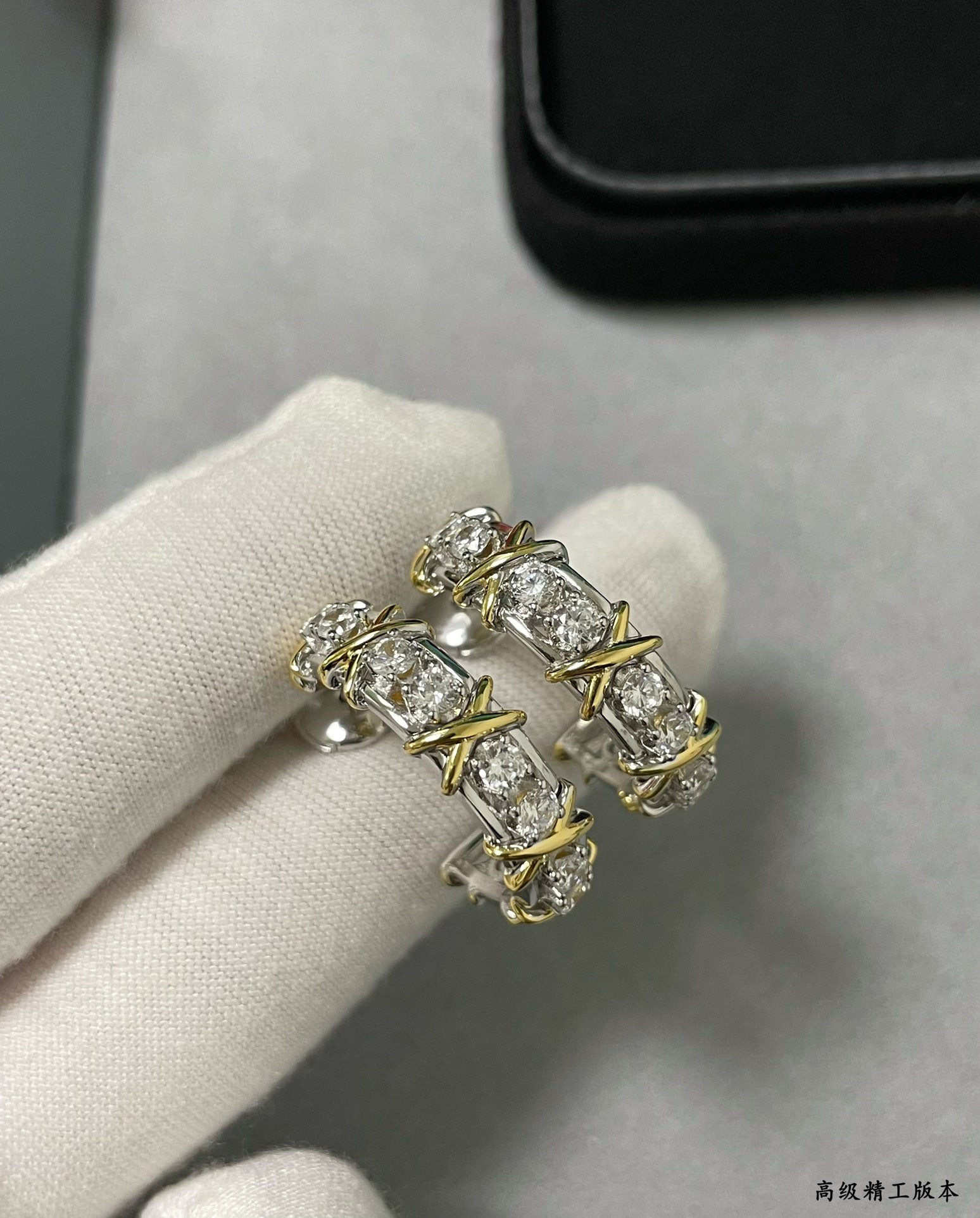 Tiffany & Co. Double Tone Cross Earrings