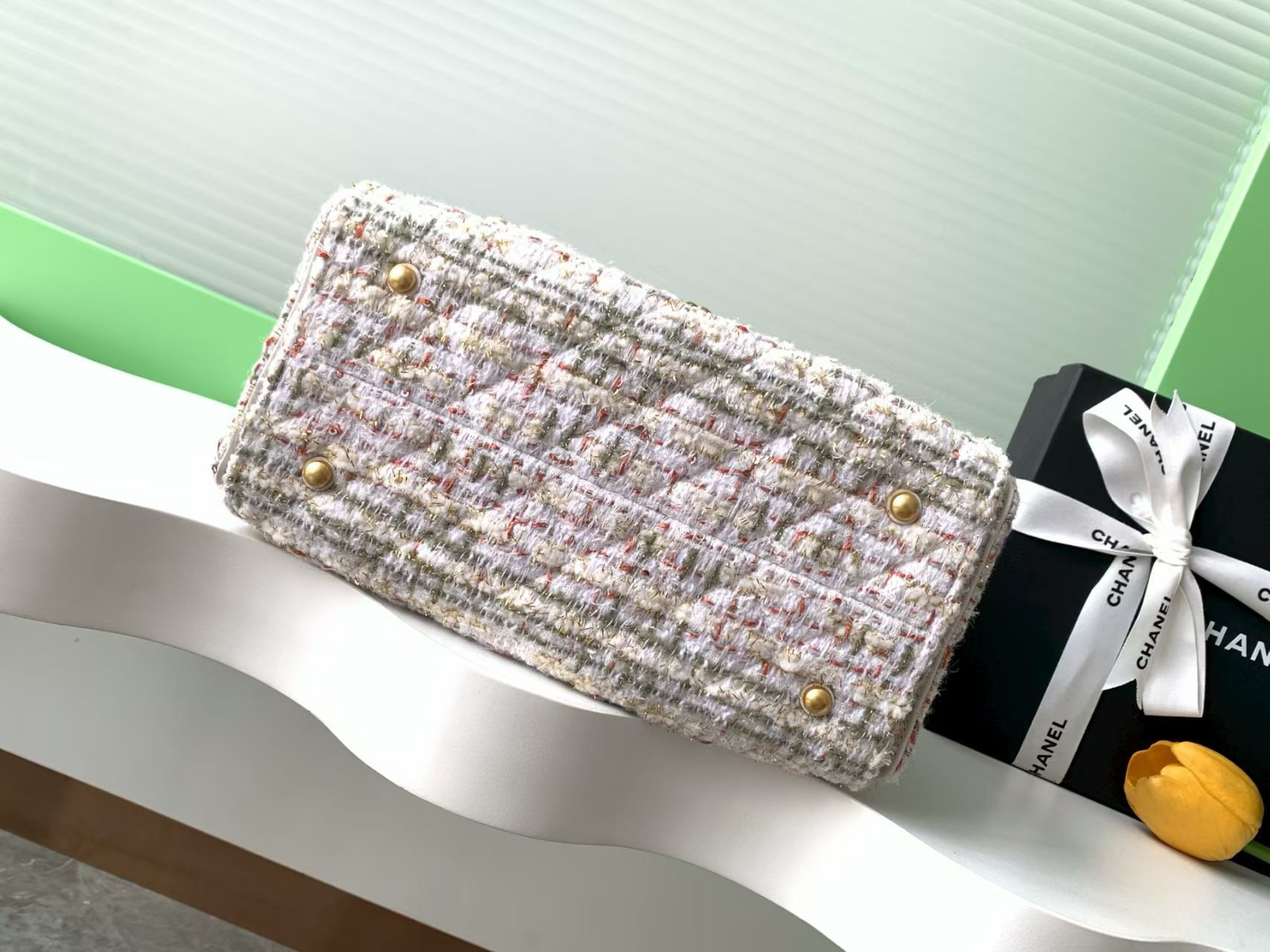 Chanel 25 Bucket Tweed Bag 26x30x14cm