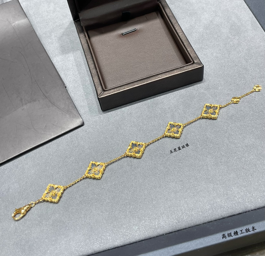 Buccellati Five-flowered blue enamel opera house series Bracelet