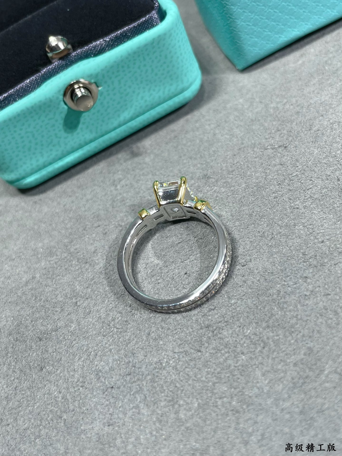 Tiffany & Co. Mixed-Metal White Diamond Ring Ag925