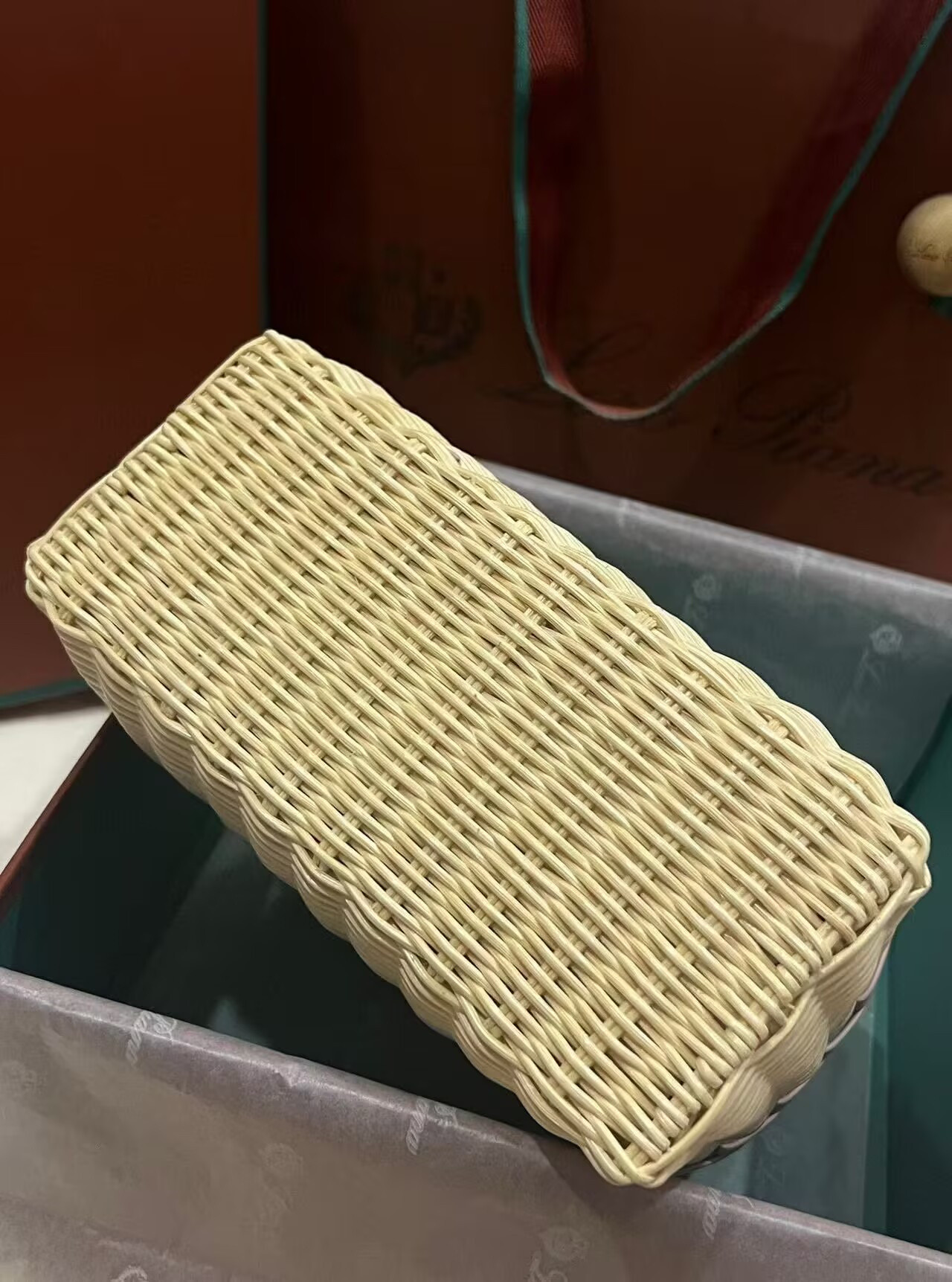 Loro Piana Extra Pocket L19 Wicker Bag 17.5x21x10cm