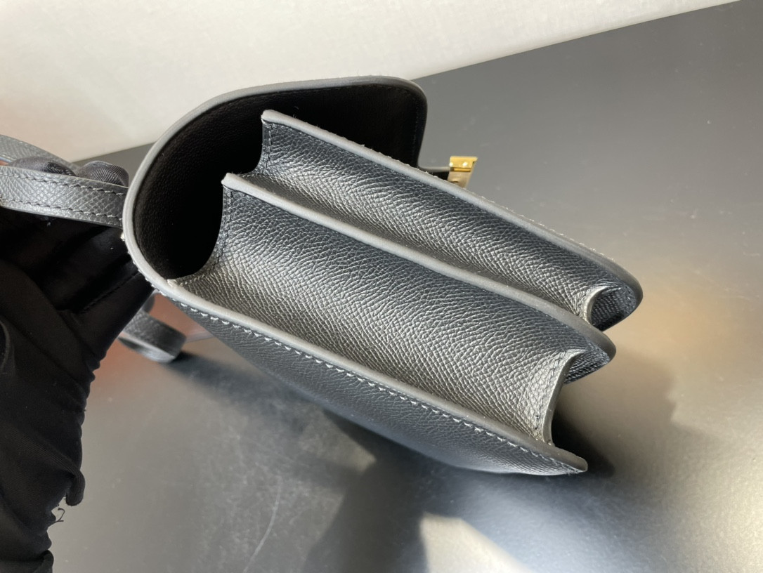 Hermes Constance 24 Black Epsom 9.4" x 5.9" x 3"