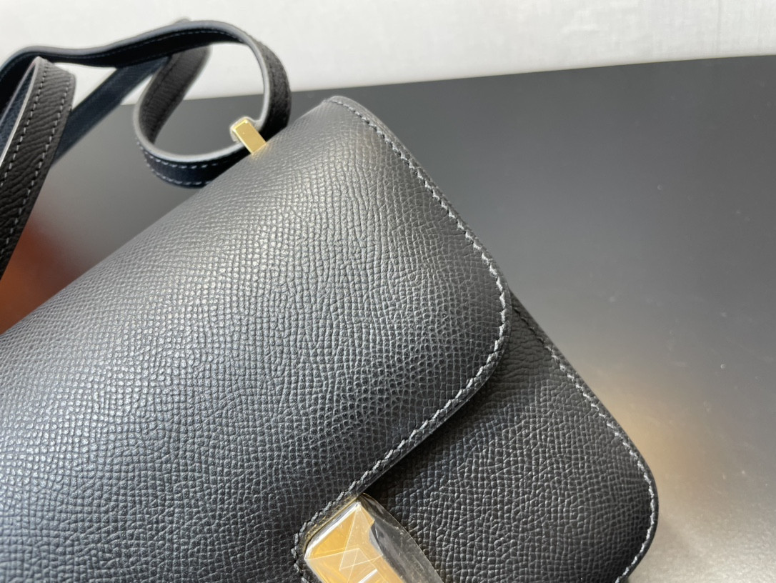 Hermes Constance 24 Black Epsom 9.4" x 5.9" x 3"