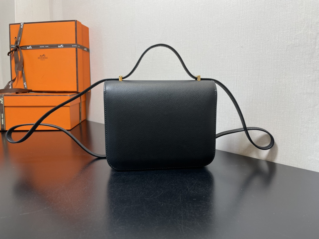 Hermes Constance 24 Black Epsom 9.4" x 5.9" x 3"