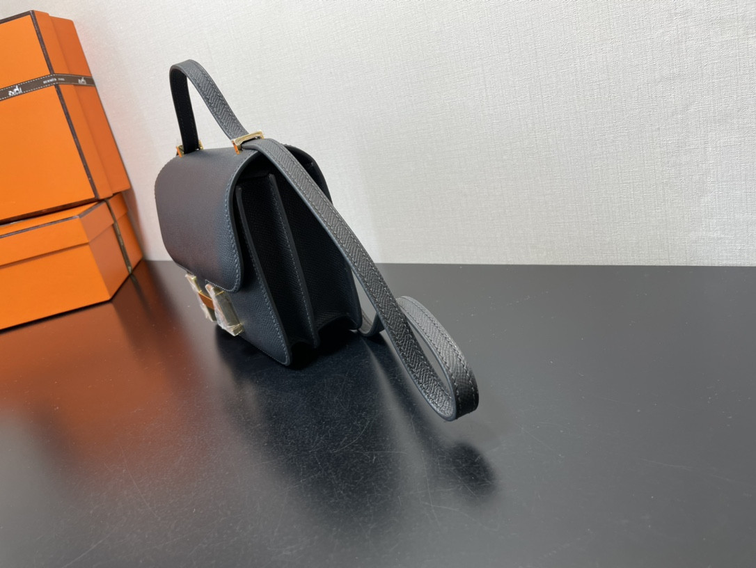 Hermes Constance 24 Black Epsom 9.4" x 5.9" x 3"
