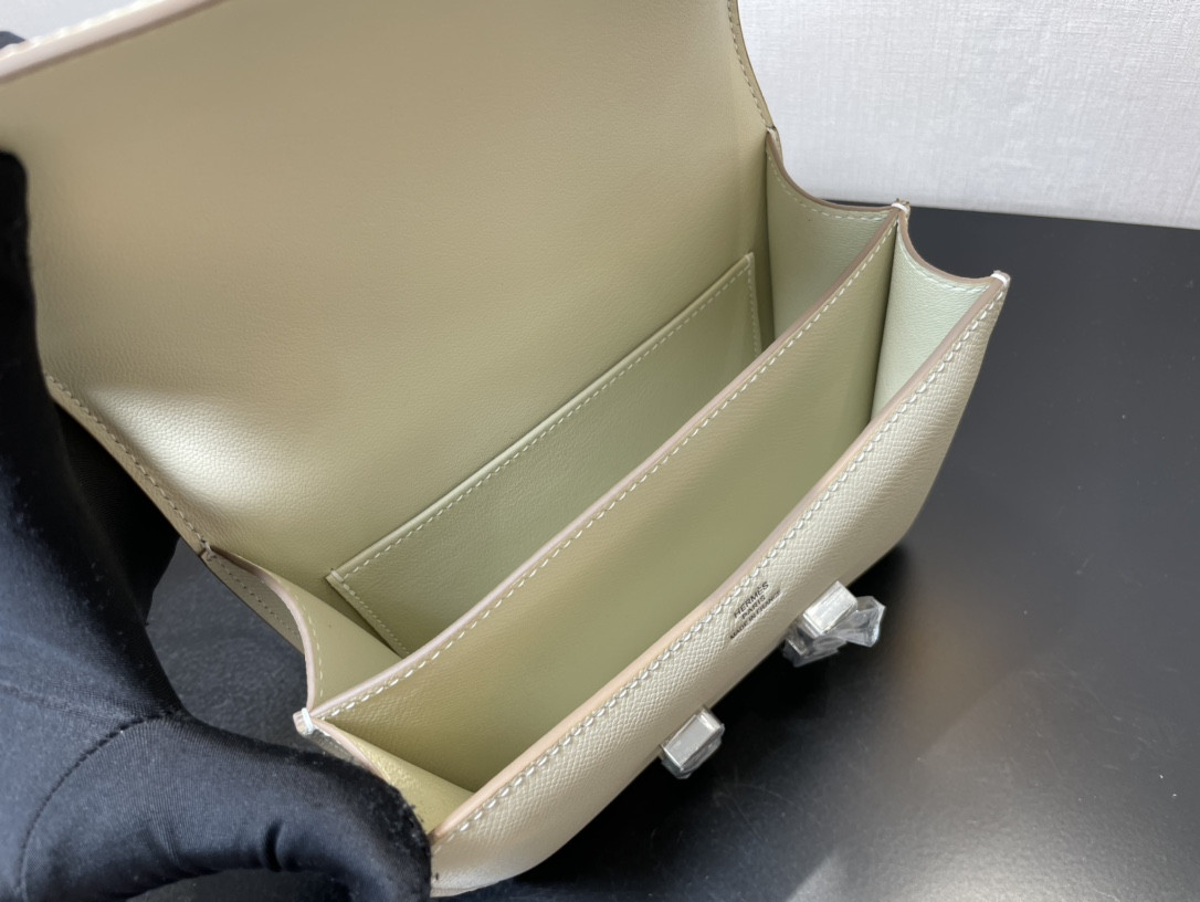 Hermes Constance 24 White Epsom leather silver hardware 9.4"x5.9"x3"