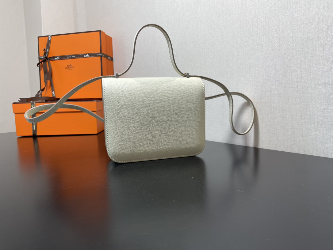 Hermes Constance 24 White Epsom leather silver hardware 9.4"x5.9"x3"
