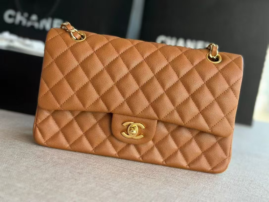 CHANEL SMALL CLASSIC HANDBAG Grained Calfskin 14.5×23×6cm