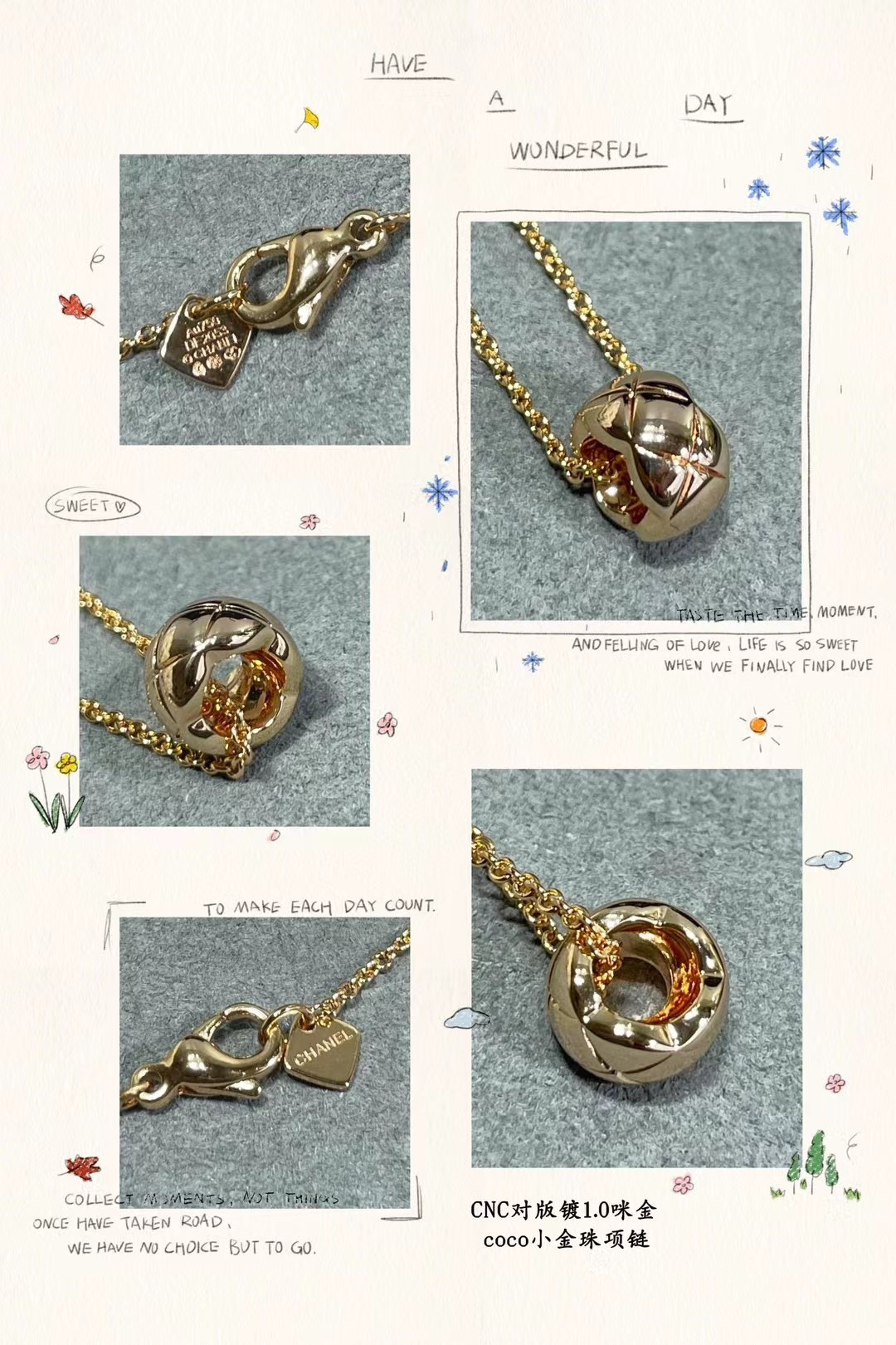 Chanel Small gold beads Necklace