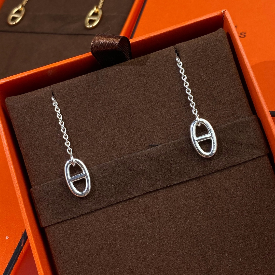 Hermès H Farandole Sterling Silver Earrings