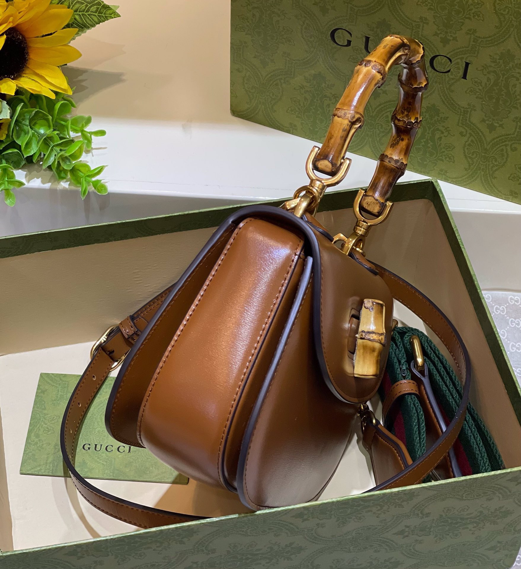 Gucci small bamboo tote
