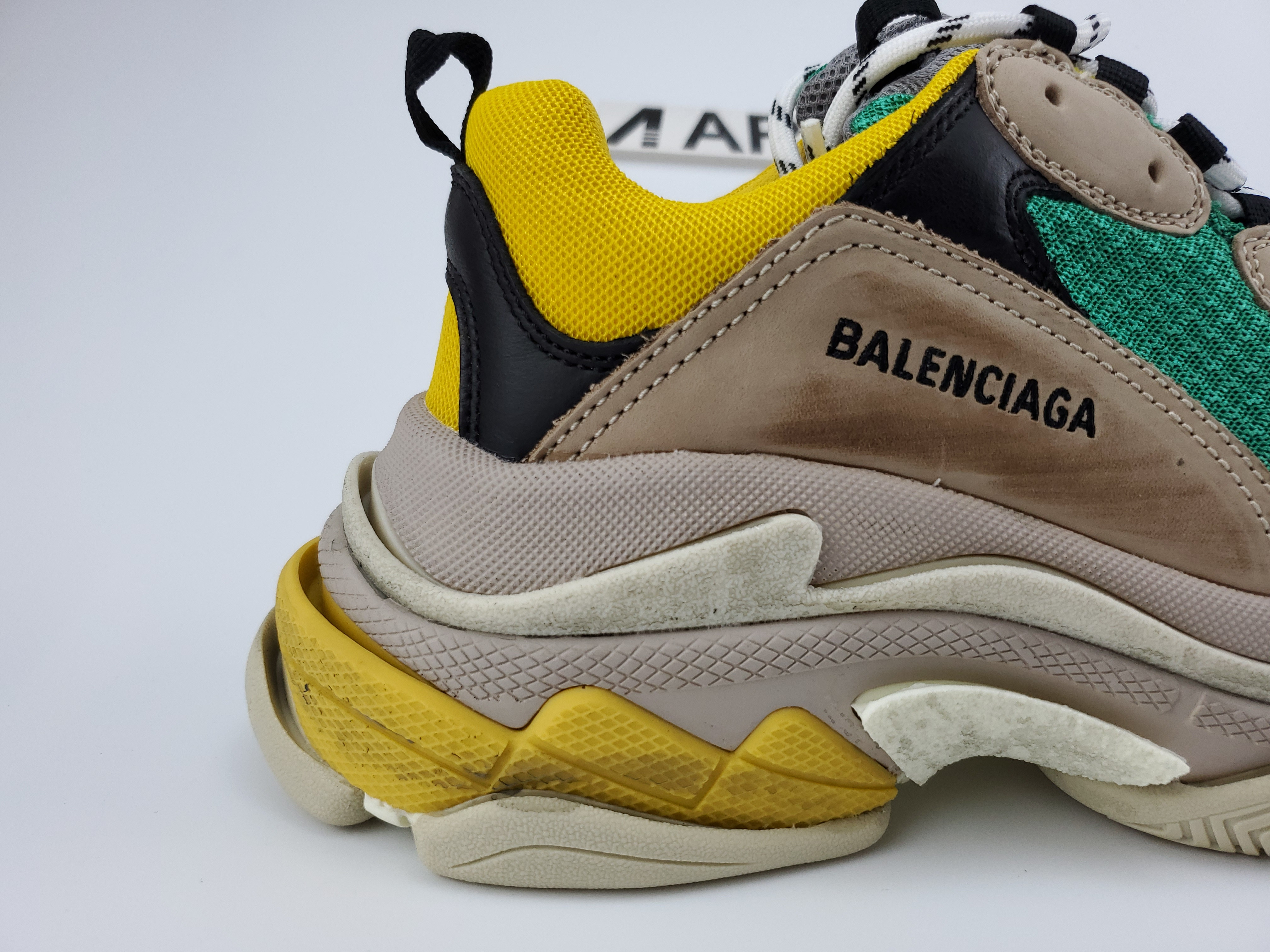Balenciga Triple S Beige Green Yellow (2018 Reissue)