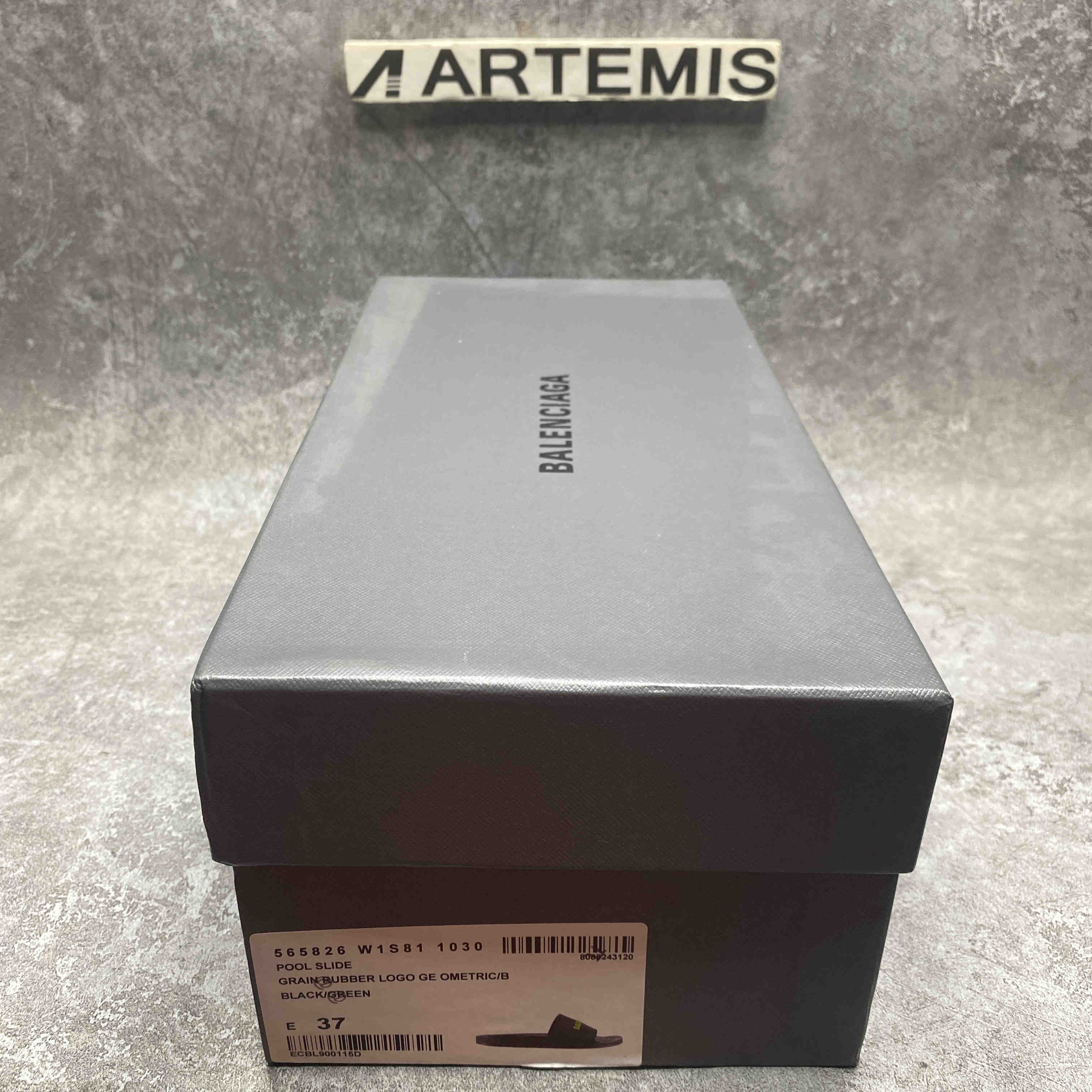 Balenciaga Pool Slide Black Fluo Green