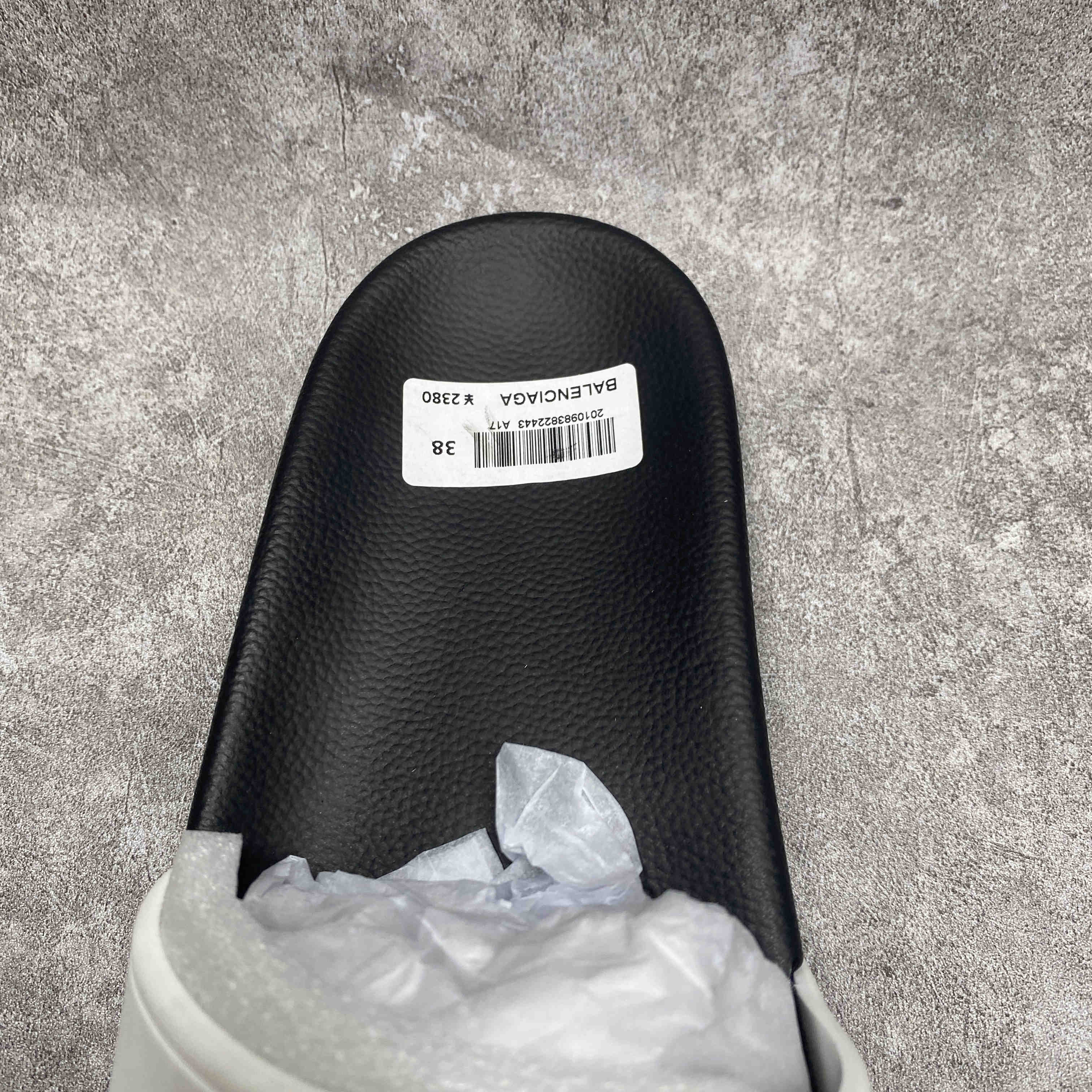 Balenciaga Pool Slides Logo White Black