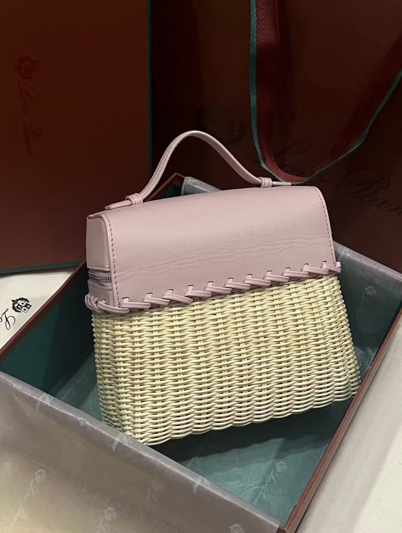 Loro Piana Extra Pocket L19 Wicker Bag 17.5x21x10cm