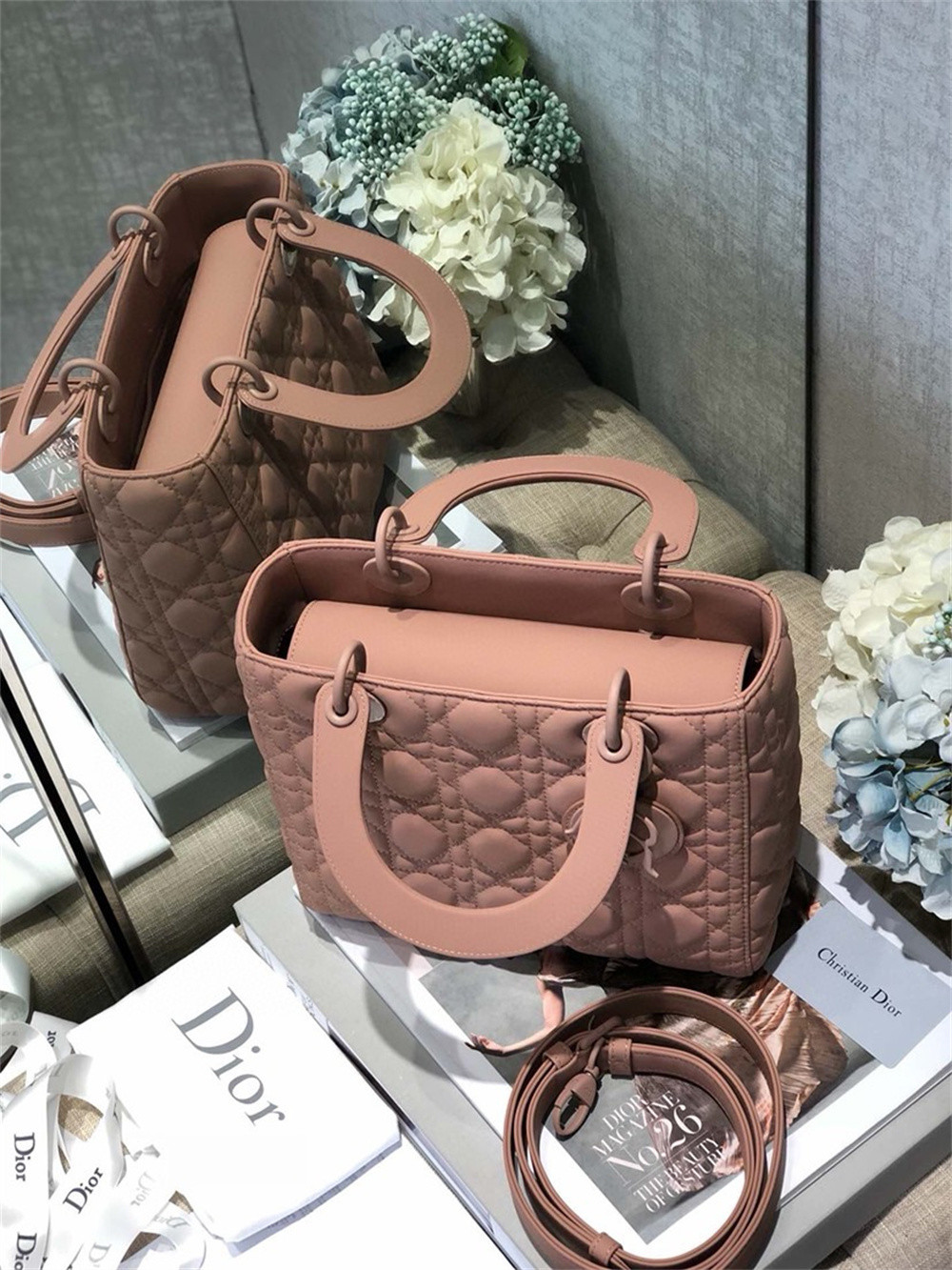 Medium Lady Dior Bag 9.5 x 8 x 4.5 inches