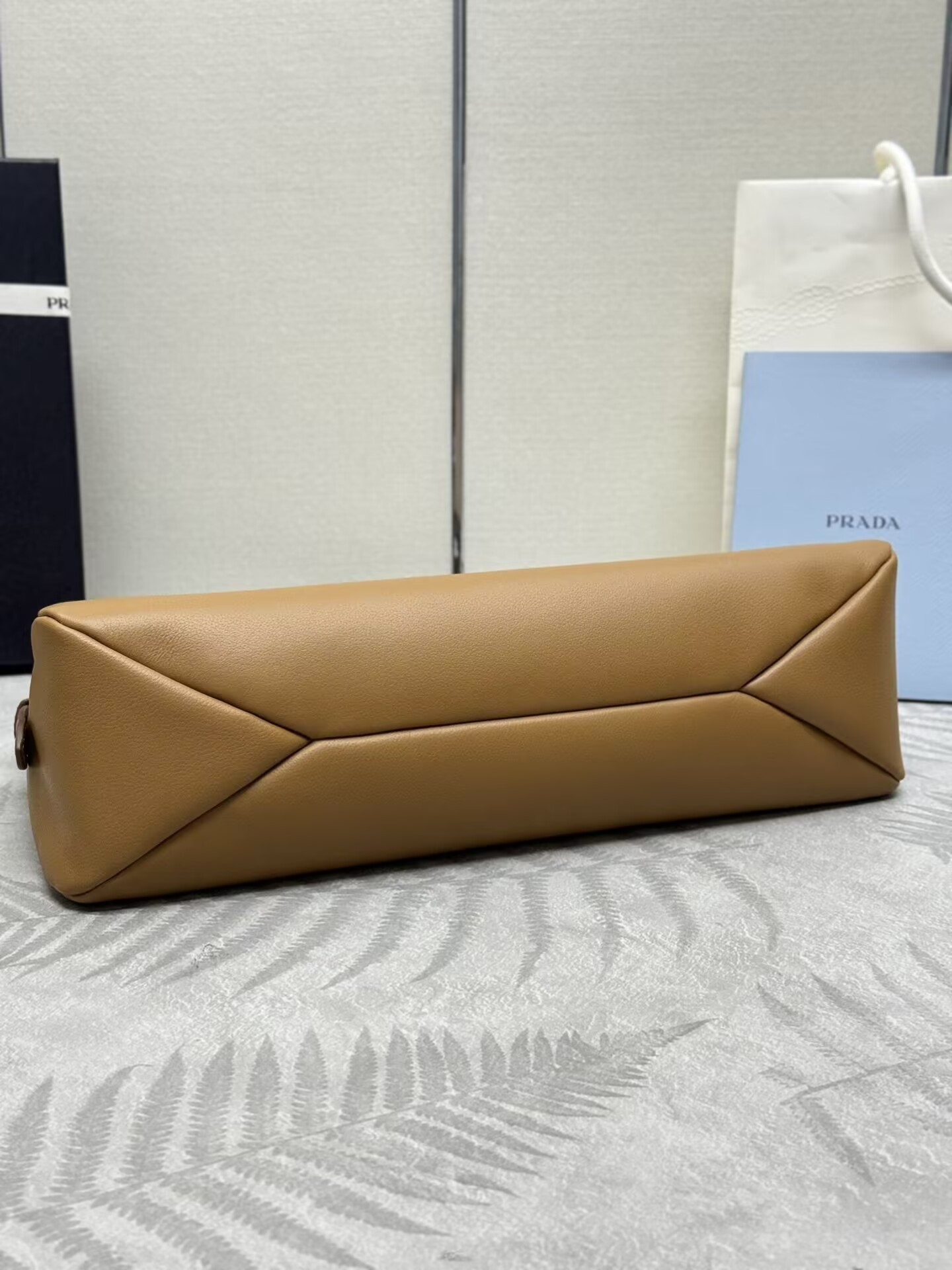 Prada Aimée large leather shoulder bag 39x23x12cm