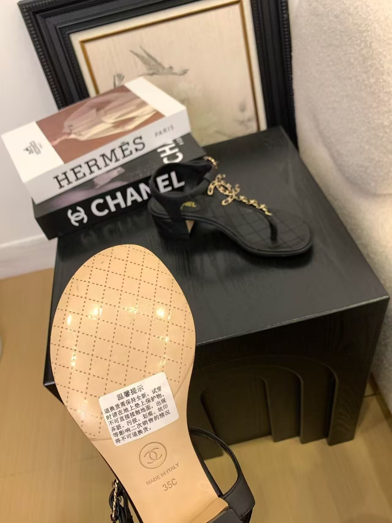 UA Chanel Thong Sandals