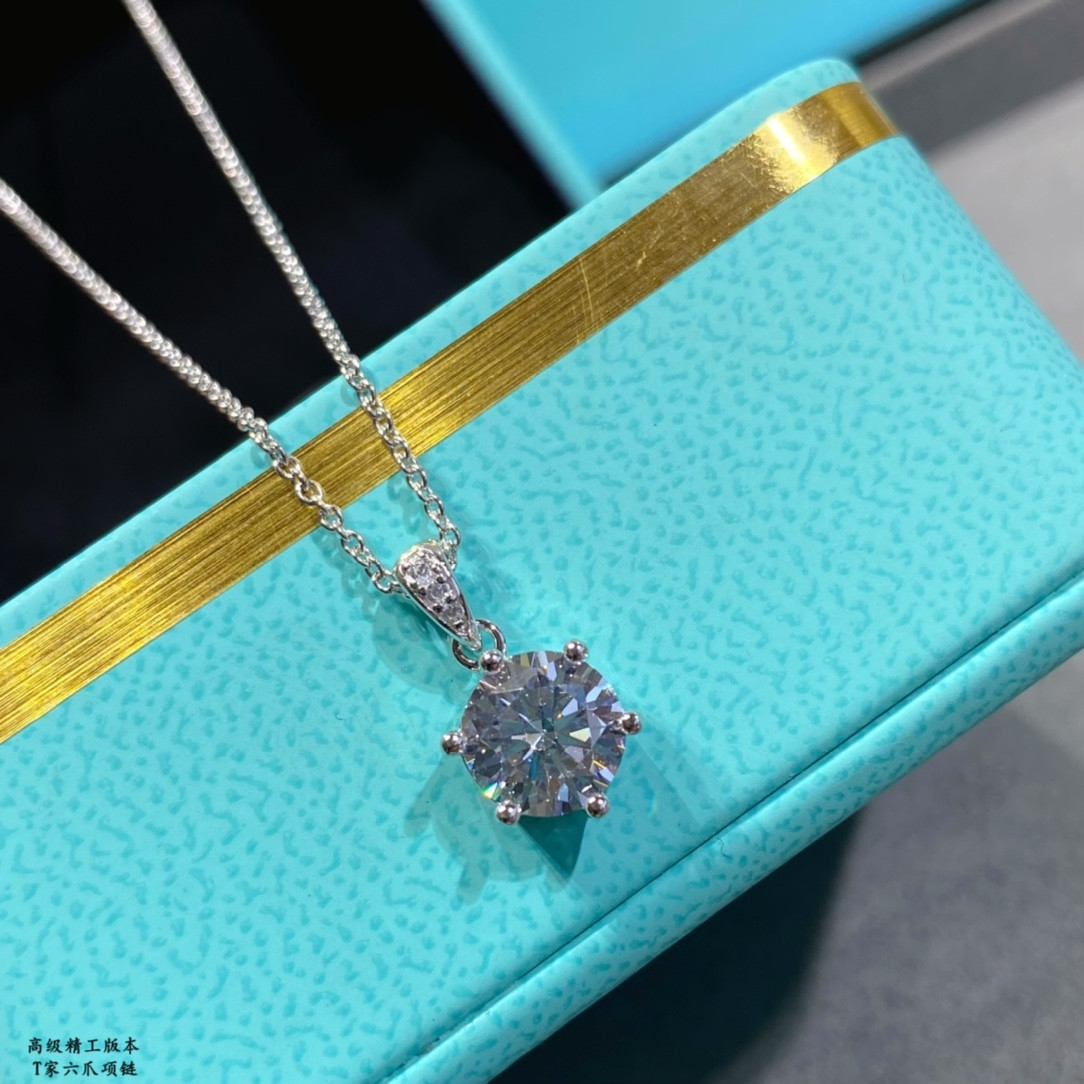 Tiffany & Co. Setting Six-Prong Pendant Necklace Ag925
