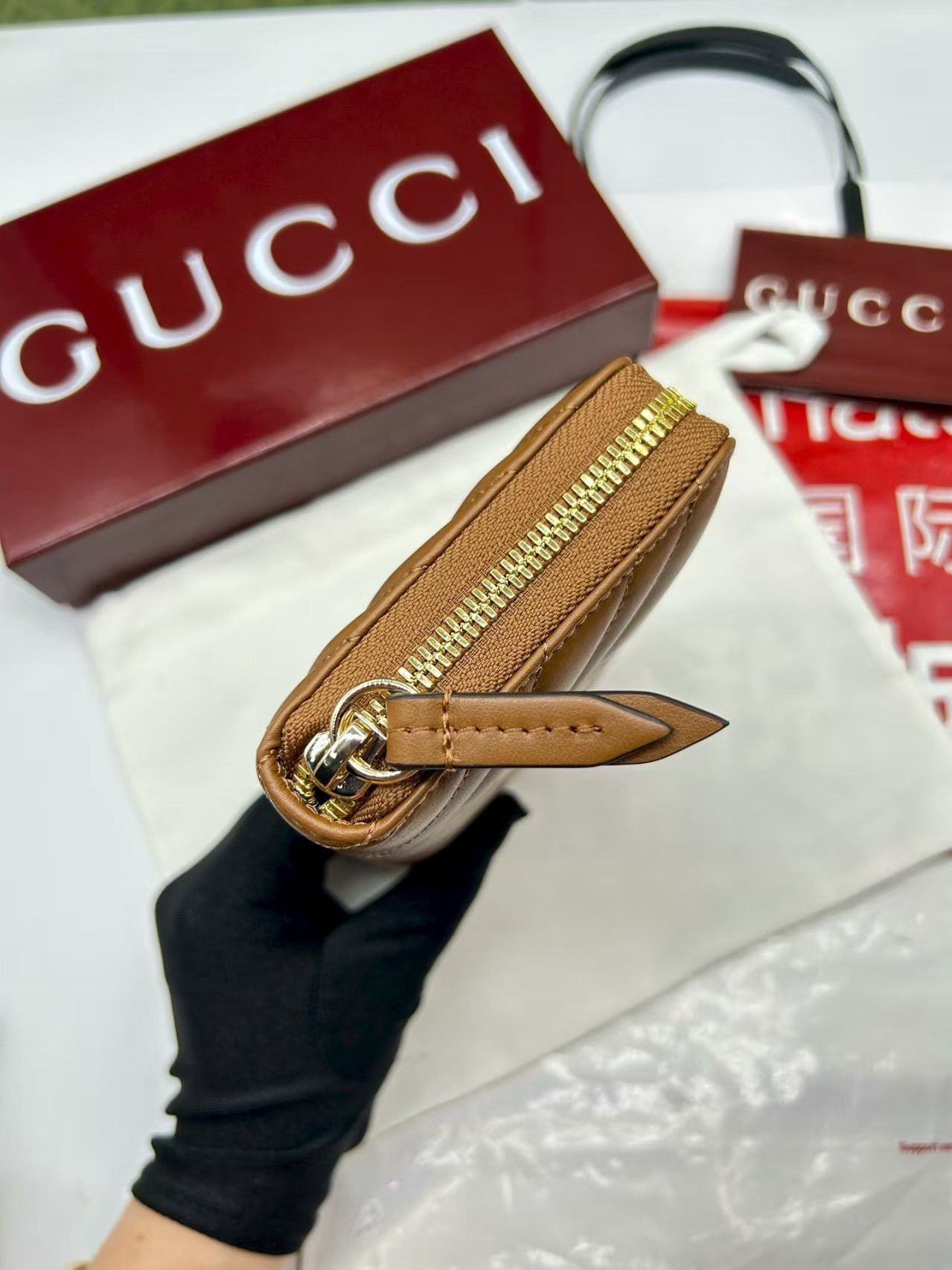 Gucci GG Marmont zip around wallet 19x10.5x2cm