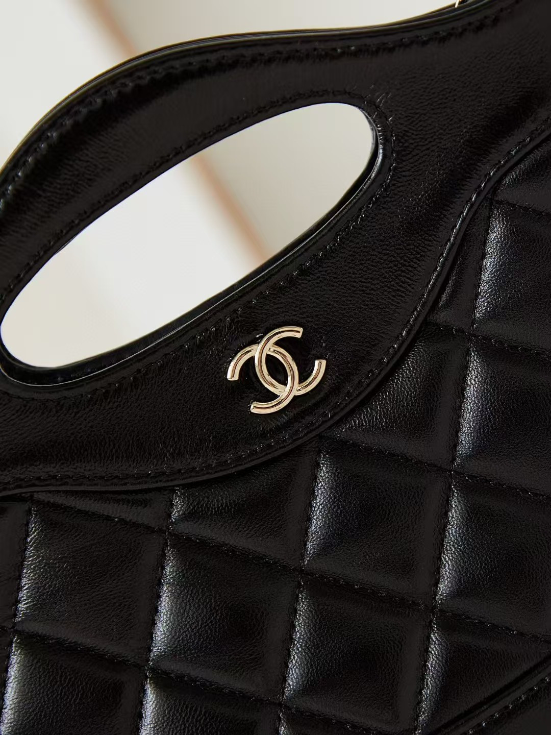 Chanel 31 Nano Chain Bag Lambskin Gold Tone Metal Black AS3656 17.5x20.5x4cm