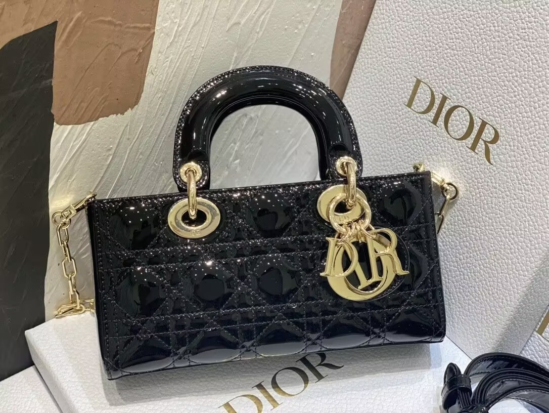 DIOR SMALL LADY D-JOY BAG BLACK 22x6x12cm
