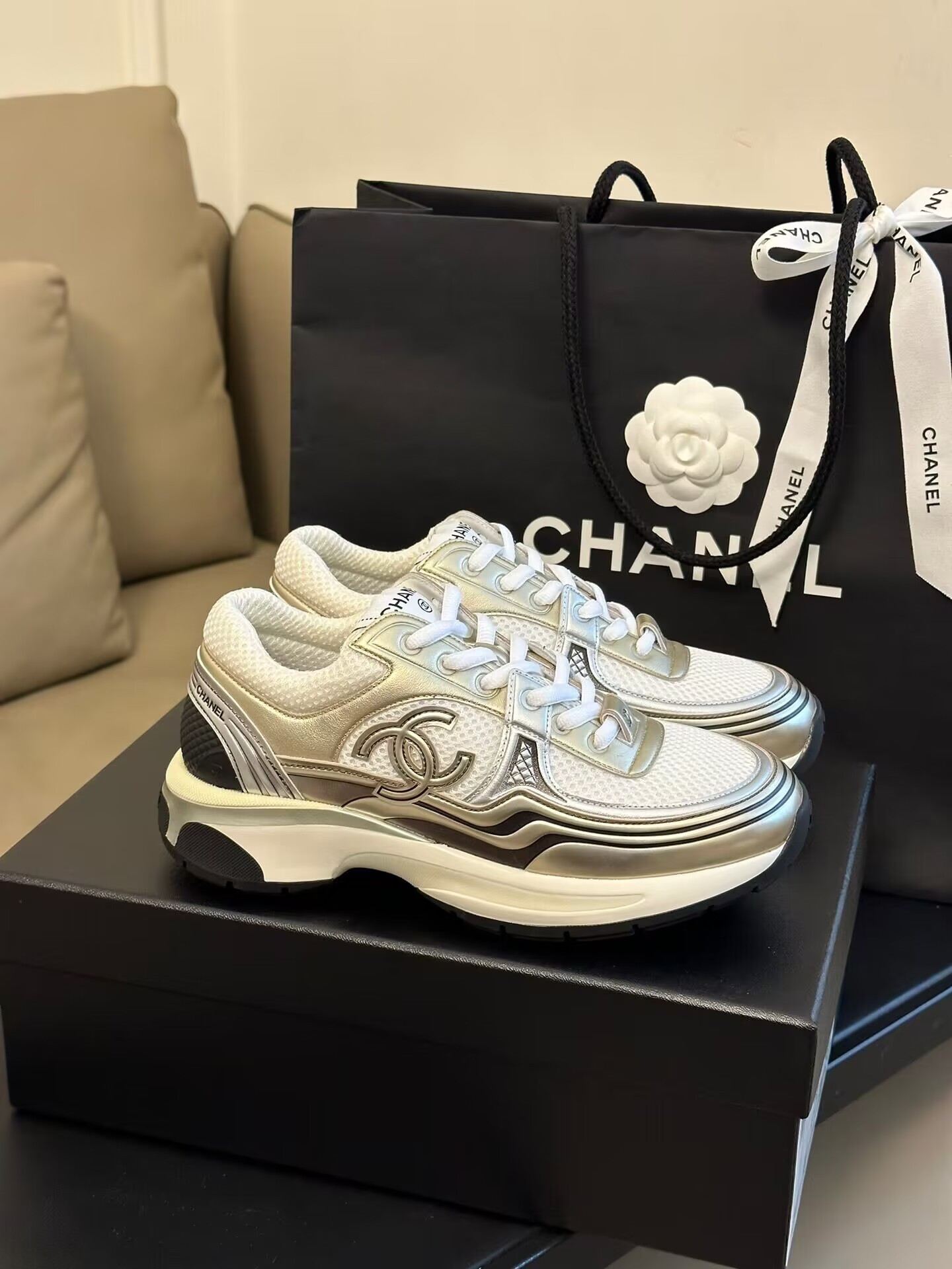 Chanel CC Runner Gold Laminate