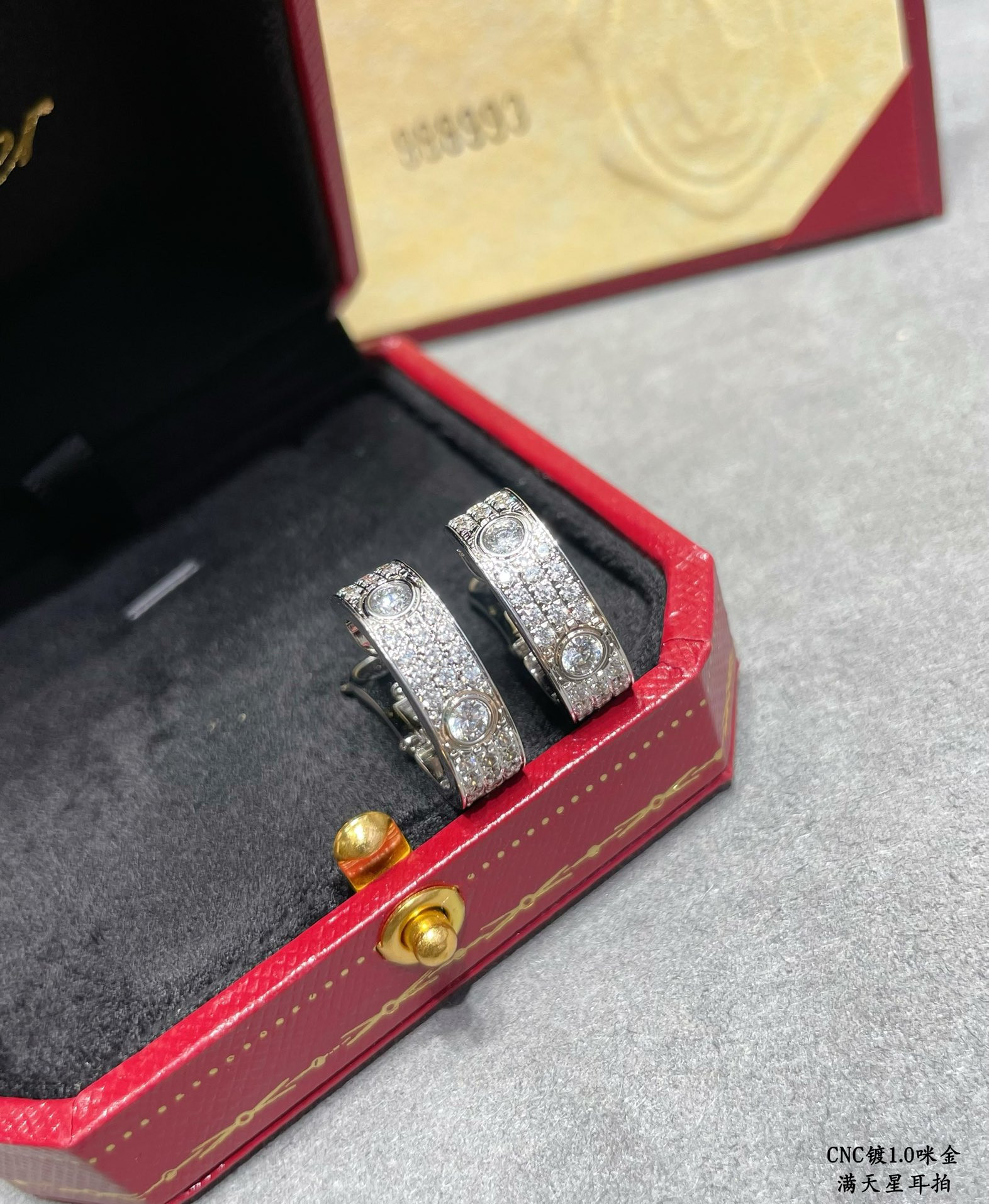 Cartier Wide version full pave Earrings