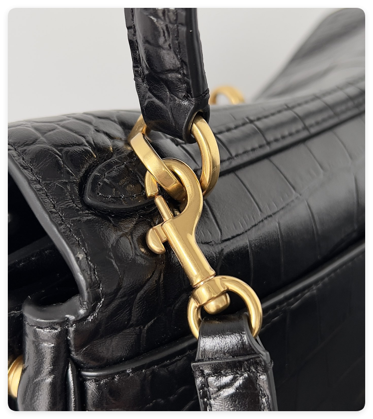 Balenciaga Rodeo Mediun Croc-Embossed Top-Handle Bag 35x23.3x10.9cm