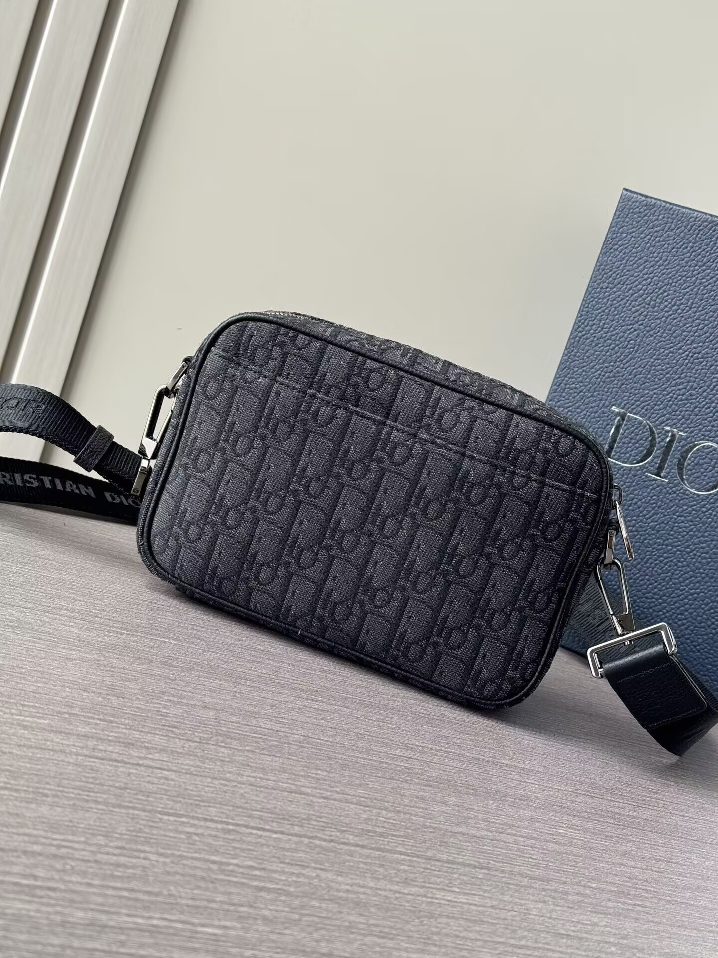 Dior Safari Bag with Strap Black Dior Oblique Jacquard 22x15x6cm