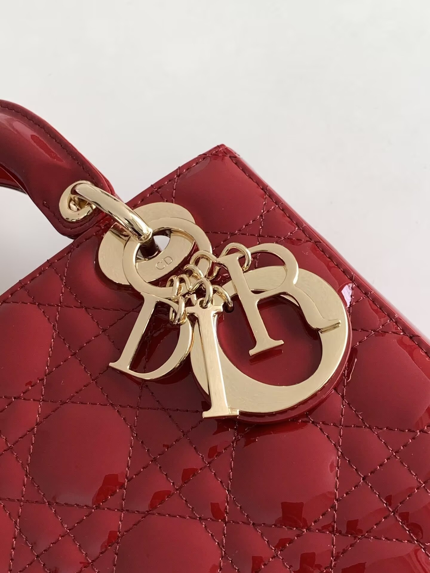Small Lady Dior My ABCDior Bag Red Patent 8 x 6.5 x 3 inches