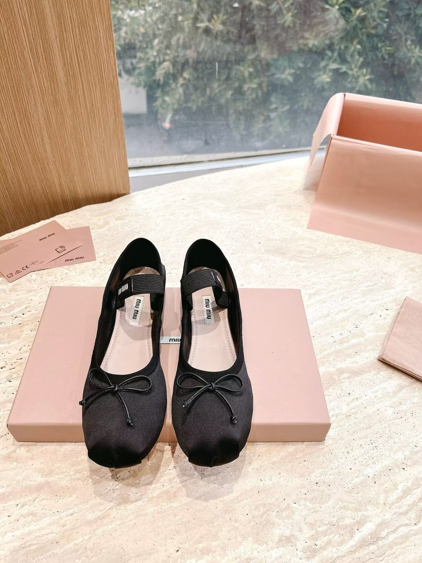 UA Miu Miu Satin Ballerinas