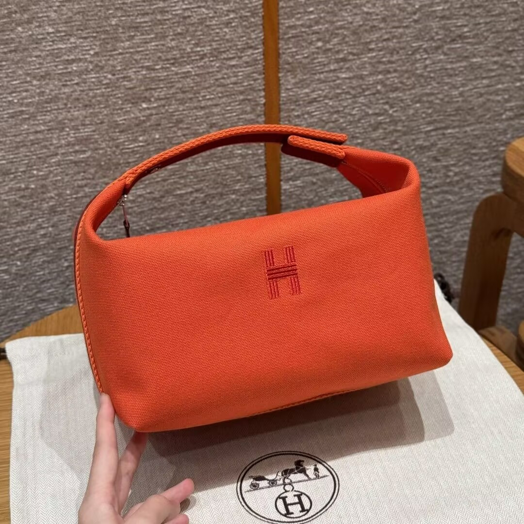 Hermes Canvas Bride-A-Brac Case Toiletry Pouch