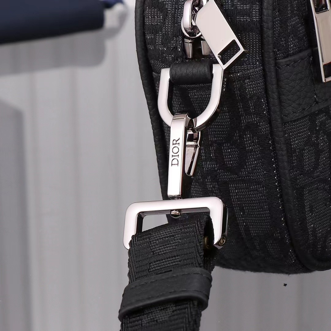 DIOR Mini Safari Bag with Strap Black Dior Oblique Jacquard 6.5 x 5 x 1.5 inches