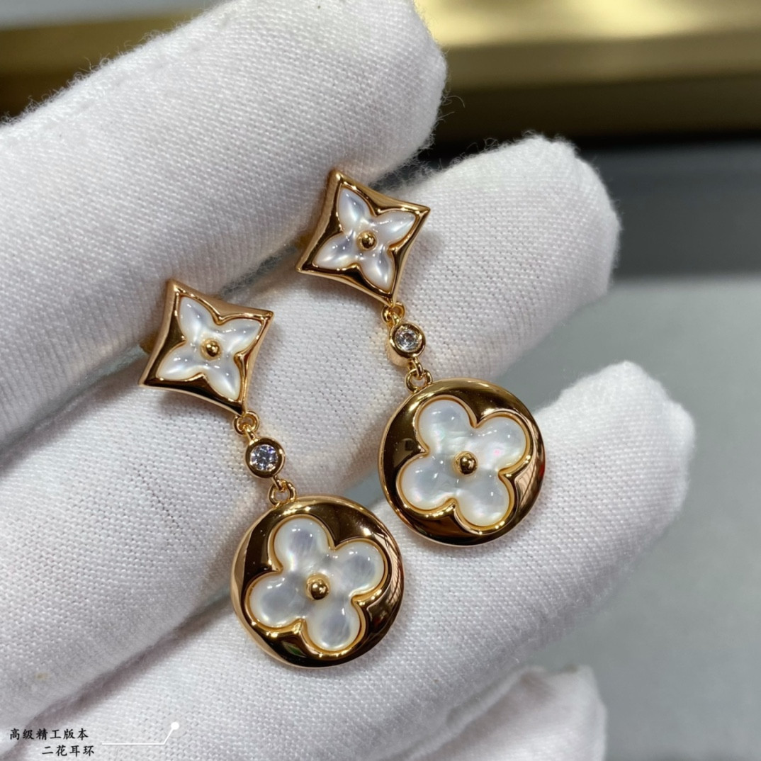 Louis Vuitton Two-Flower Stud Earrings