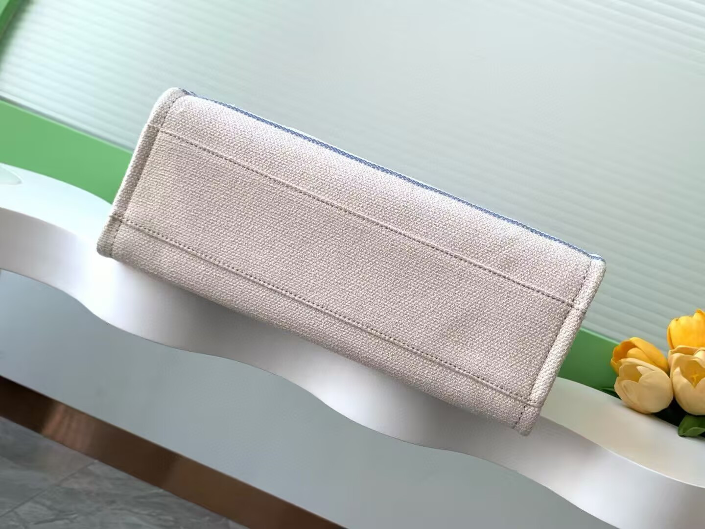 Chanel Shopping Bag Cotton Canvas & Gold-Tone Metal 34x27x16cm