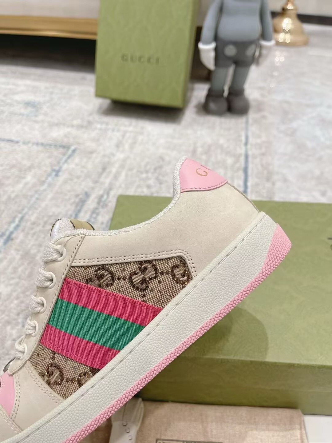 UA Gucci Wmns GG Screener GG Canvas Beige Pink