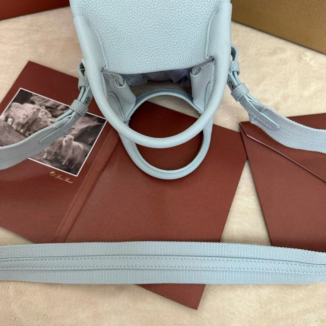 Loro Piana Small Bale Bag Grained Calfskin 17 x 17 x 21 cm