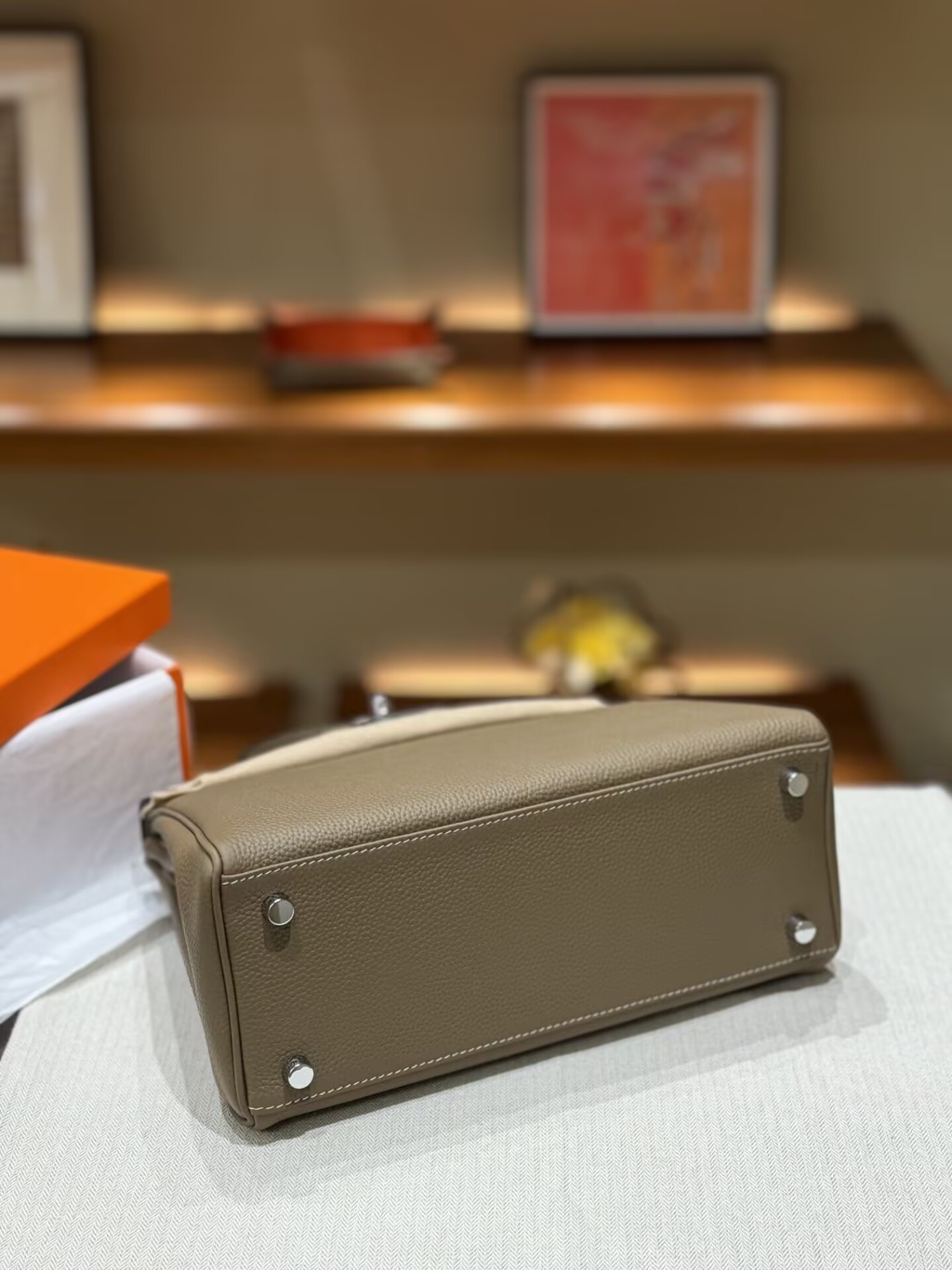 HERMÈS Kelly Silver-tone Hardware 25 28