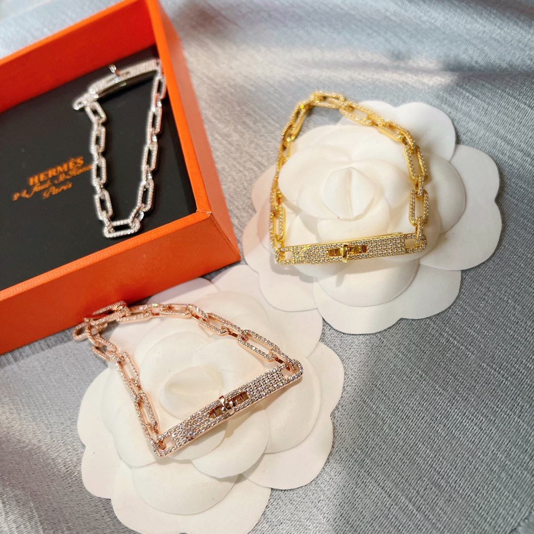 Hermès Fully Diamond-Encrusted Kelly Bracelet