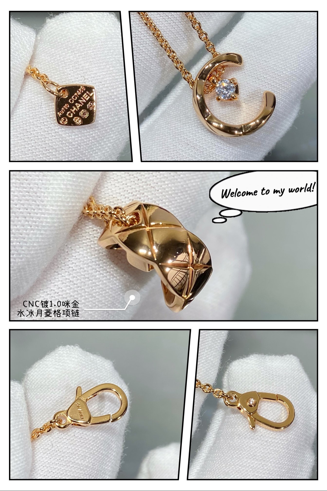 Chanel Carved diamond-shaped Sailor Moon Necklace