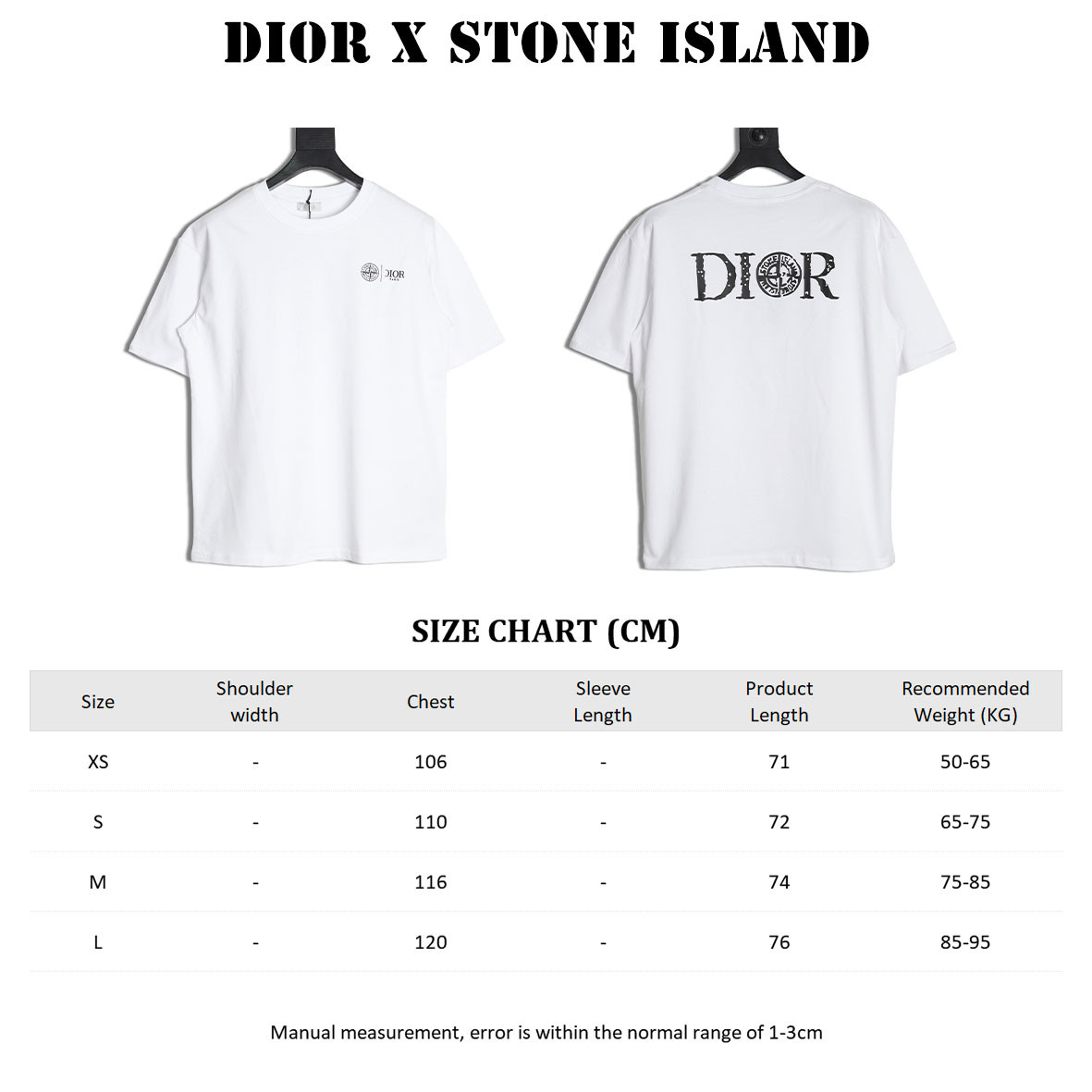 Dior x Stone Island 25SS Short-sleeved T-shirt