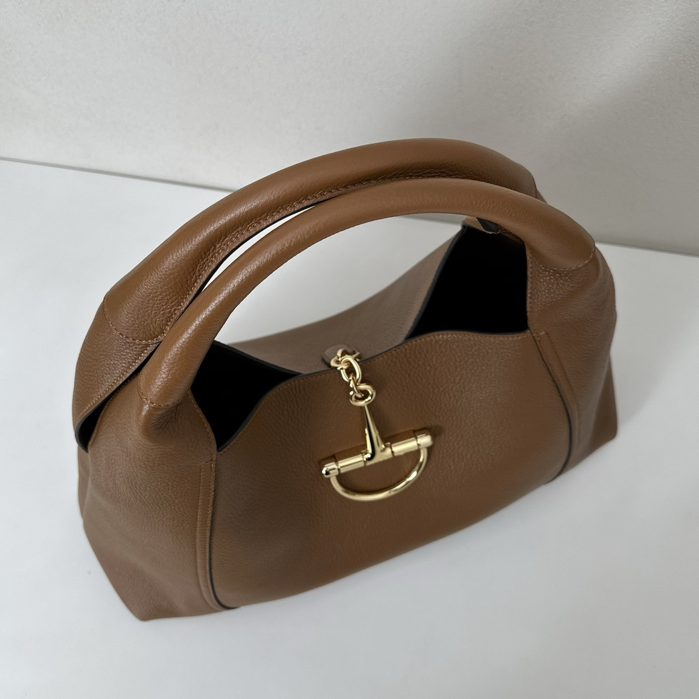 Gucci Softbit Maxi Shoulder Bag Brown Leather 46x26x16cm