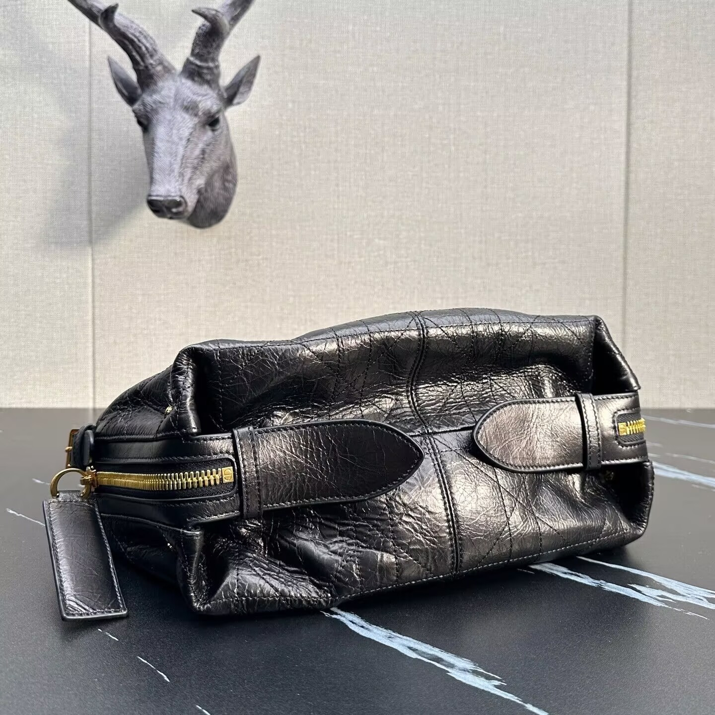 Dior Small D-Journey Bag in Crinkled Calfskin 25.5 x 14.5 x 14 cm