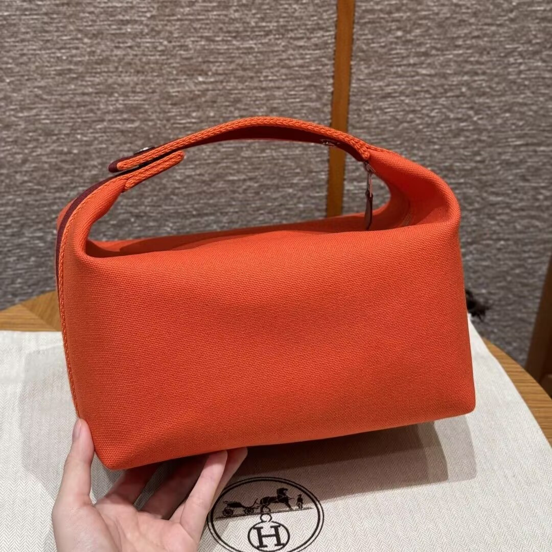 Hermes Canvas Bride-A-Brac Case Toiletry Pouch