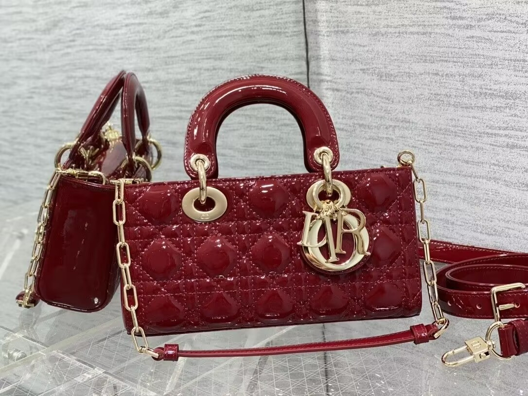 DIOR SMALL LADY D-JOY BAG RED 22x6x12cm