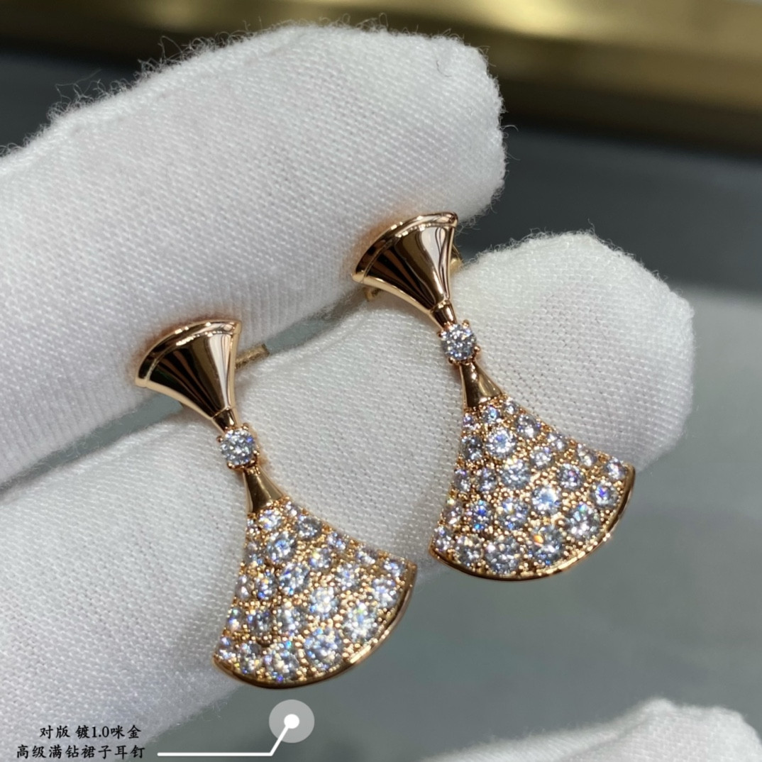 Bvlgari Diamond fan-shaped skirt Earrings
