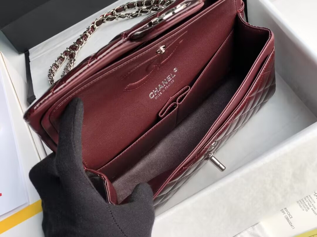 Chanel Classic Flap Bag Burgundy 25cm